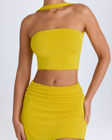 Buttercup Ruched Mid-Rise Mini Skirt