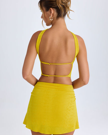 Buttercup Ruched Mid-Rise Mini Skirt