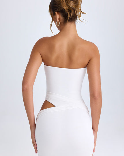 White Cut-Out Bandeau Mini Dress