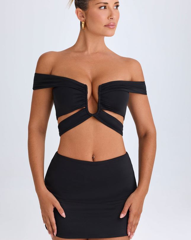 Black Mid-Rise Micro Mini Skirt