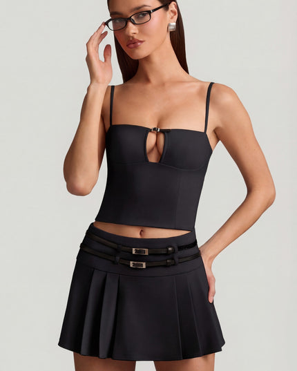 Black Cut-Top Camisole Top