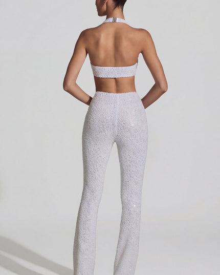 White Embellished Cut-Out Jumpsuit