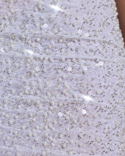 White Embellished Cut-Out Halterneck Mini Dress
