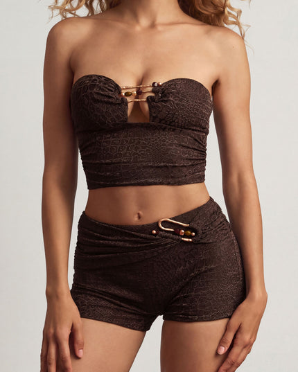 Dark Chocolate Mid-Rise Shorts