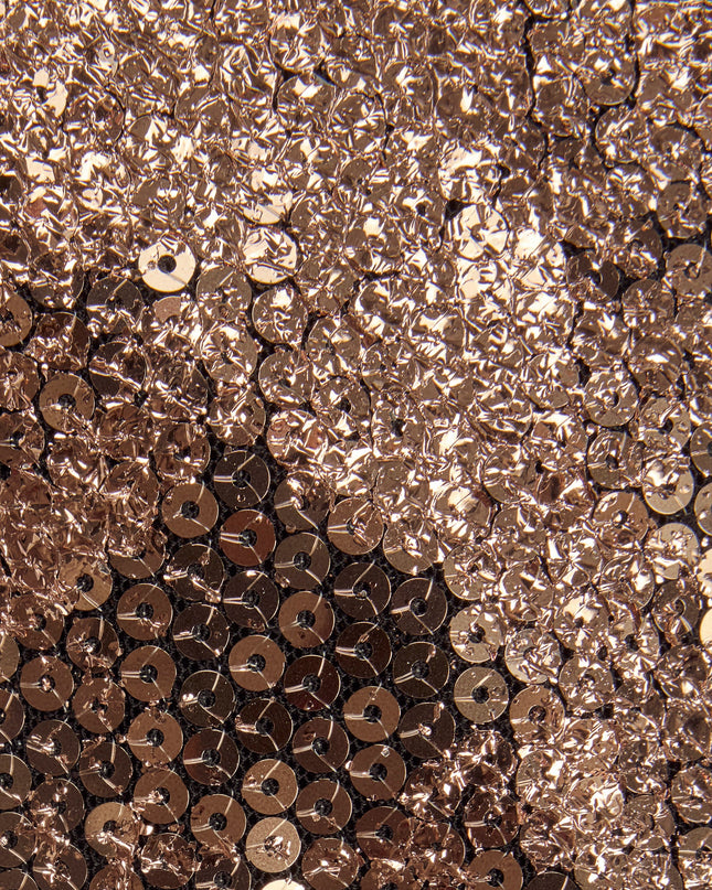 Copper Gold Embellished Straight-Neck Maxi Dress