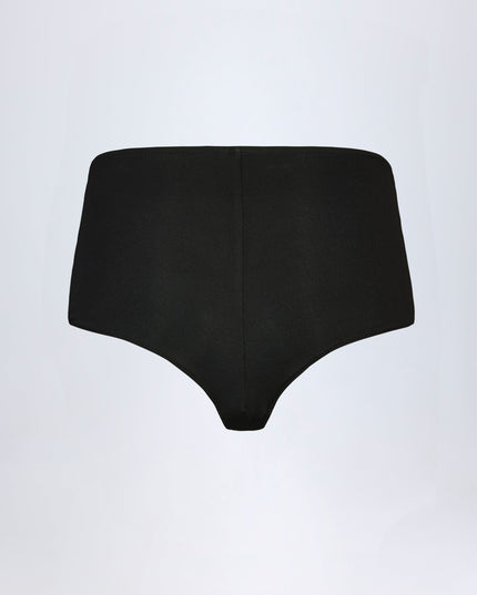 Black Slinky Jersey Low-Rise Hot Pants