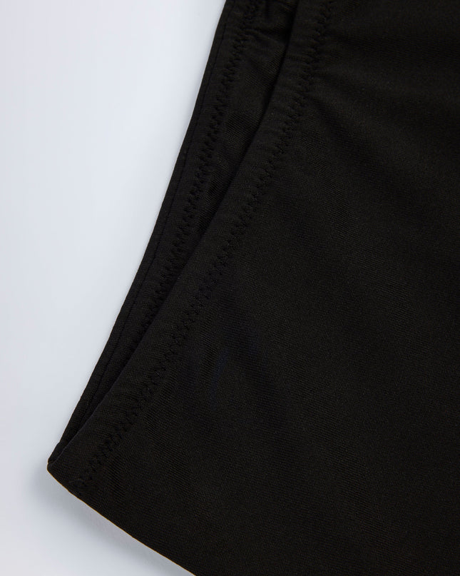Black Slinky Jersey Low-Rise Hot Pants