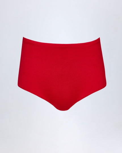 Fire Red Slinky Jersey Low-Rise Hotpants