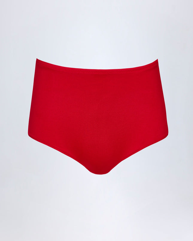 Fire Red Slinky Jersey Low-Rise Hotpants