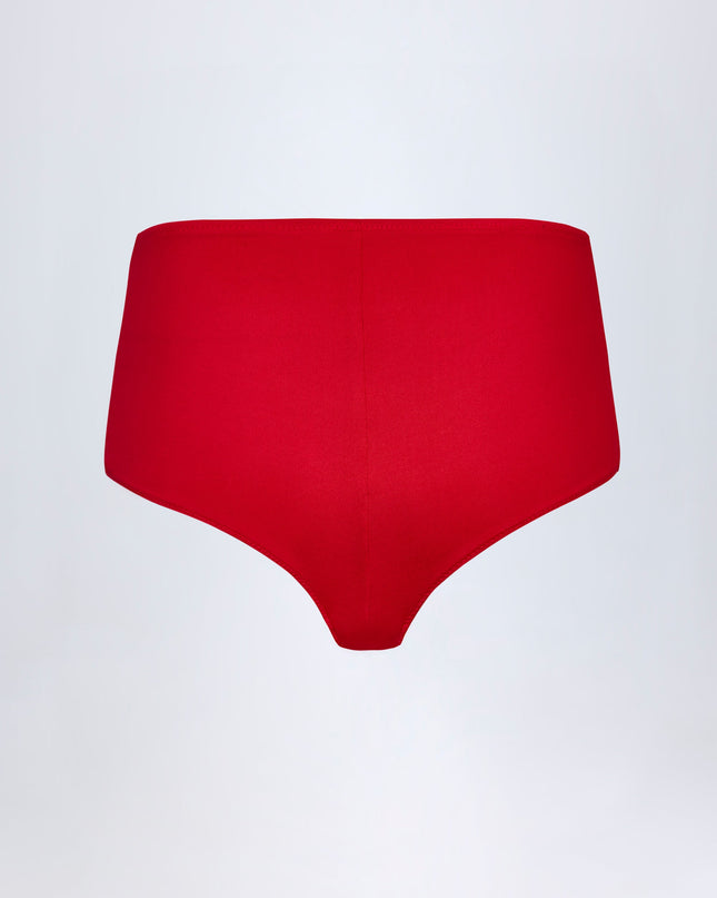 Fire Red Slinky Jersey Low-Rise Hotpants