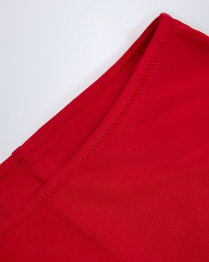 Fire Red Slinky Jersey Low-Rise Hotpants