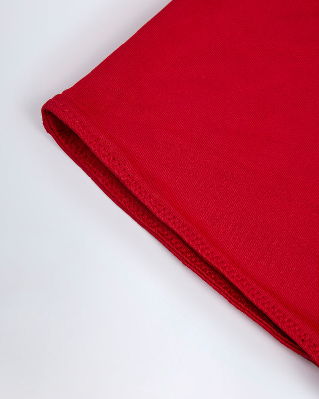 Fire Red Slinky Jersey Low-Rise Hotpants