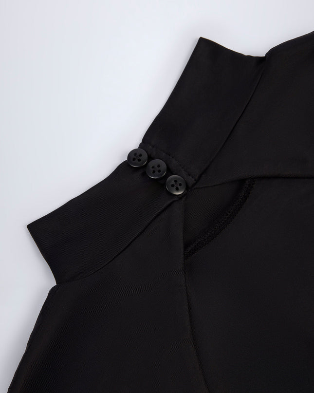 Black Slinky Jersey Backless Mini Dress