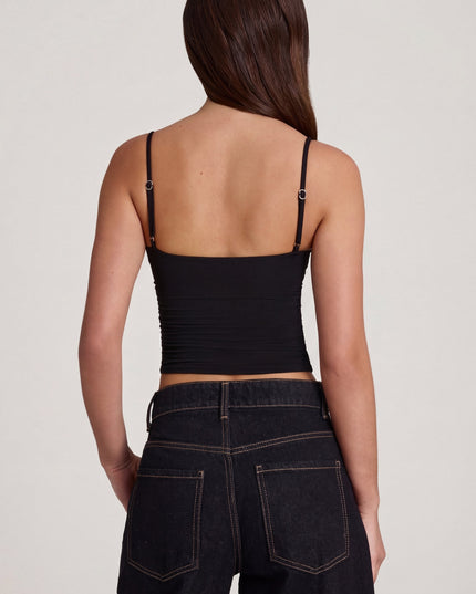 Black Modal Underwired Camisole Ruched Top