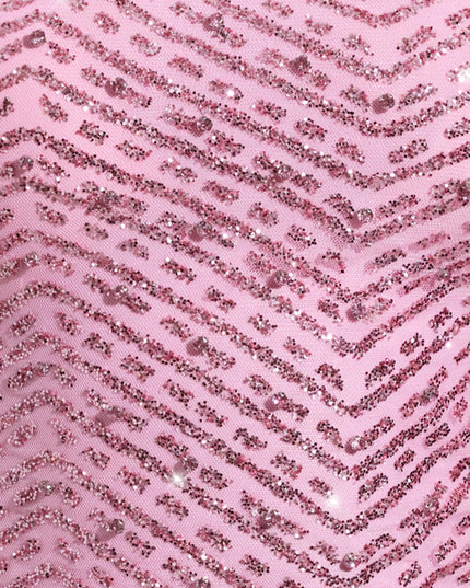 Pink Embellished Asymmetric Scarf-Detail Top