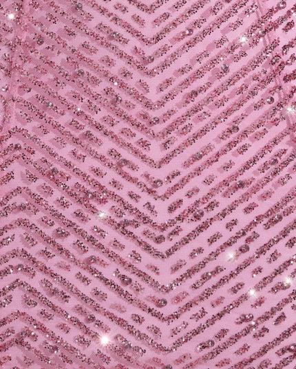 Pink Embellished Halterneck Mini Dress