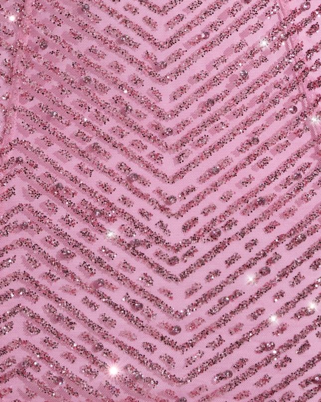 Pink Embellished Halterneck Mini Dress
