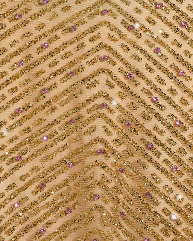 Gold Embellished Low-Rise A-Line Micro Mini Skirt