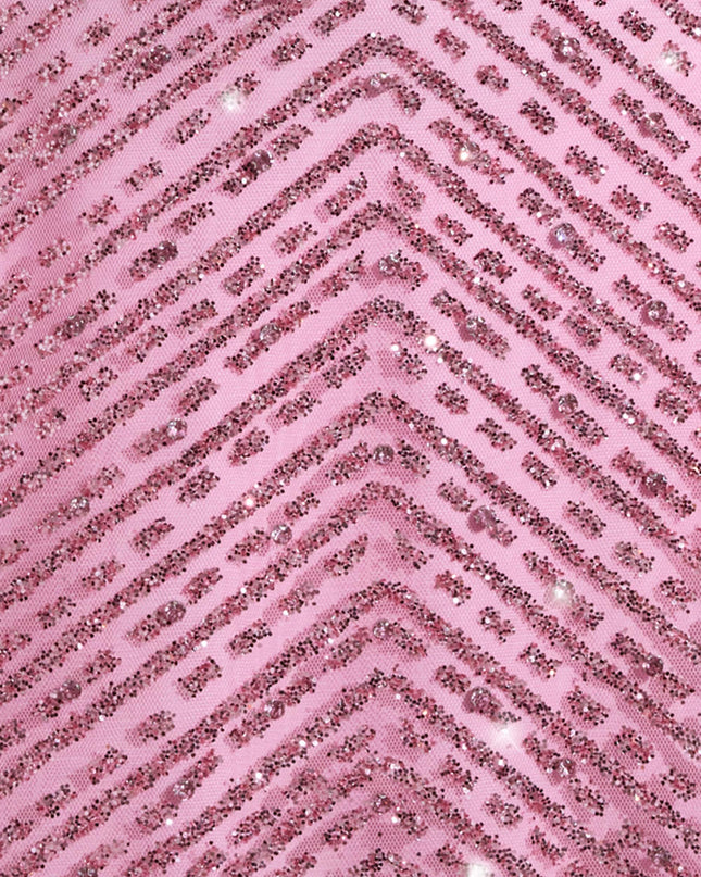 Pink Embellished Low-Rise A-Line Micro Mini Skirt