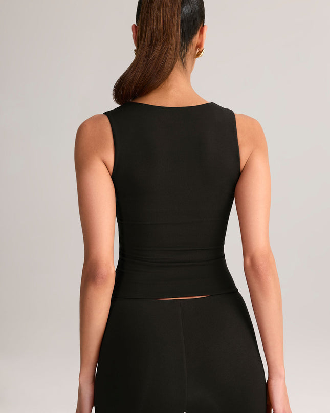 Black Modal Square-Neck Top