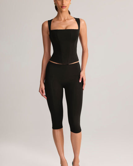 Black Modal Square-Neck Top
