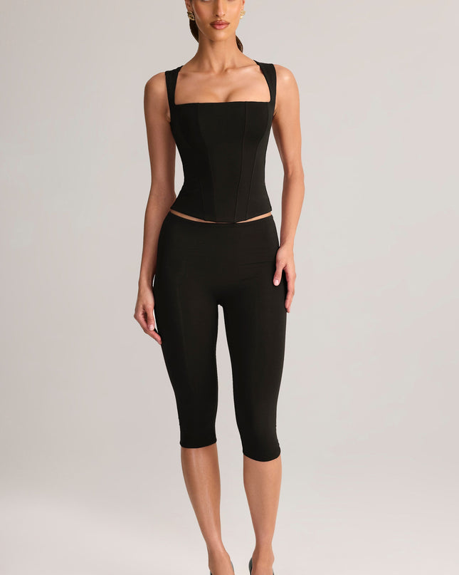 Black Modal Square-Neck Top