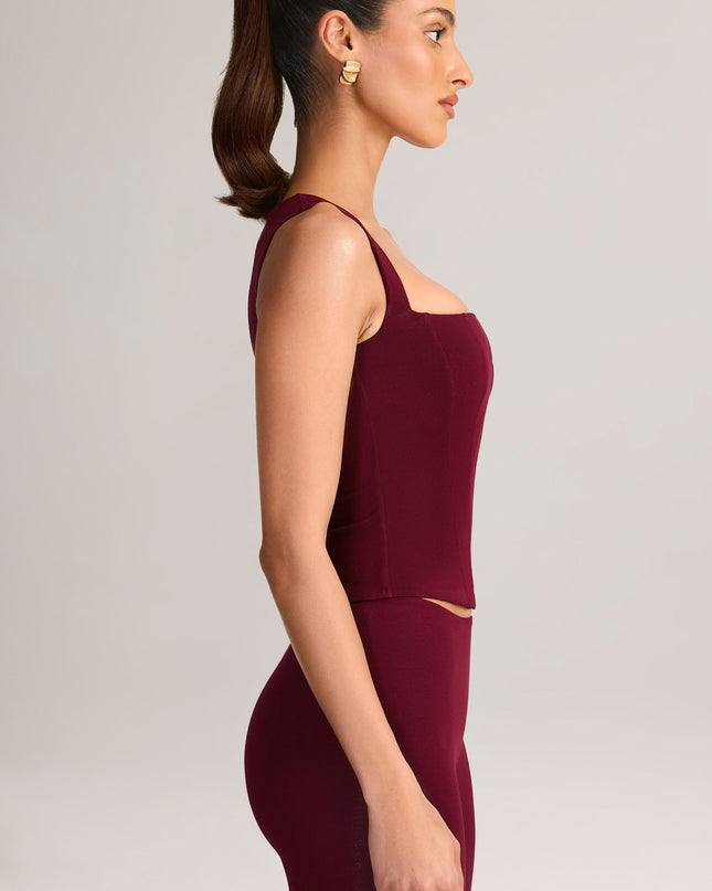 Wine Modal Square-Neck Top