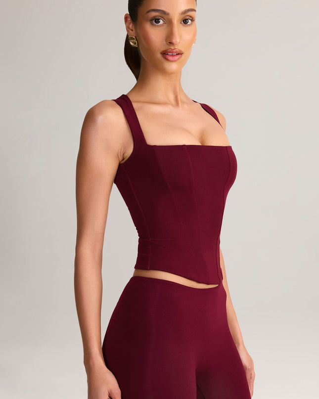 Wine Modal Square-Neck Top
