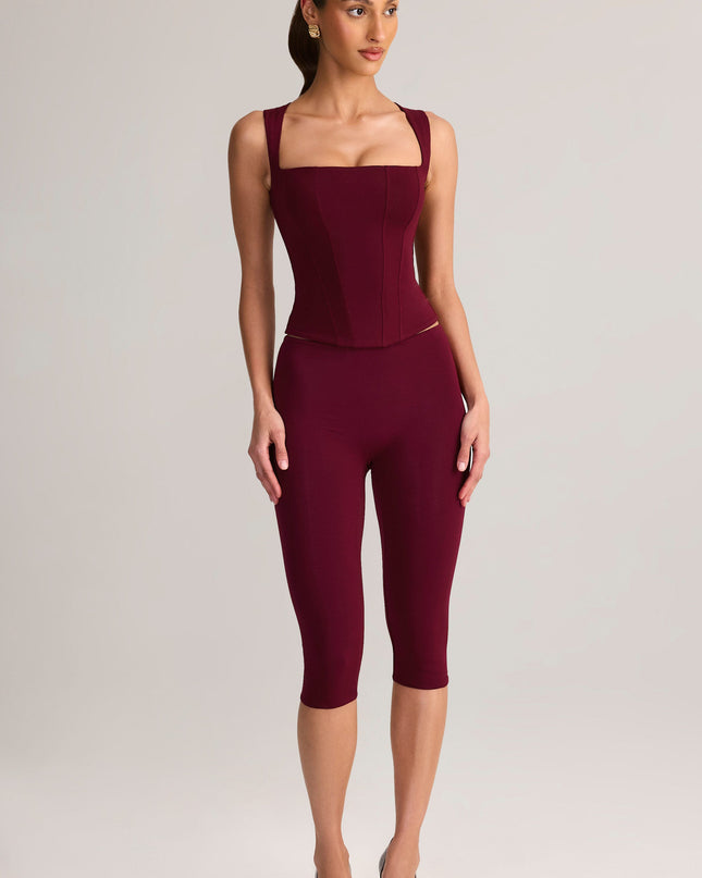 Wine Modal Square-Neck Top