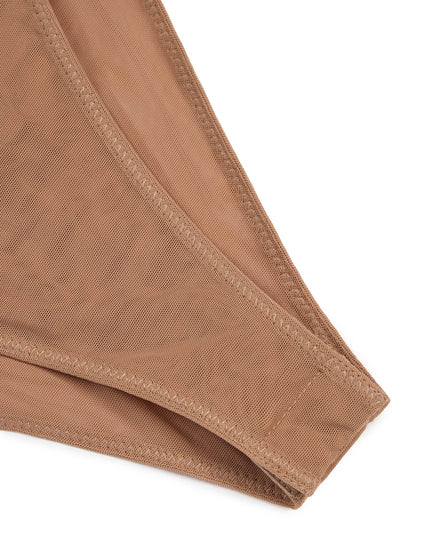 Honey Soft Mesh Invisible Strap Thong Bodysuit