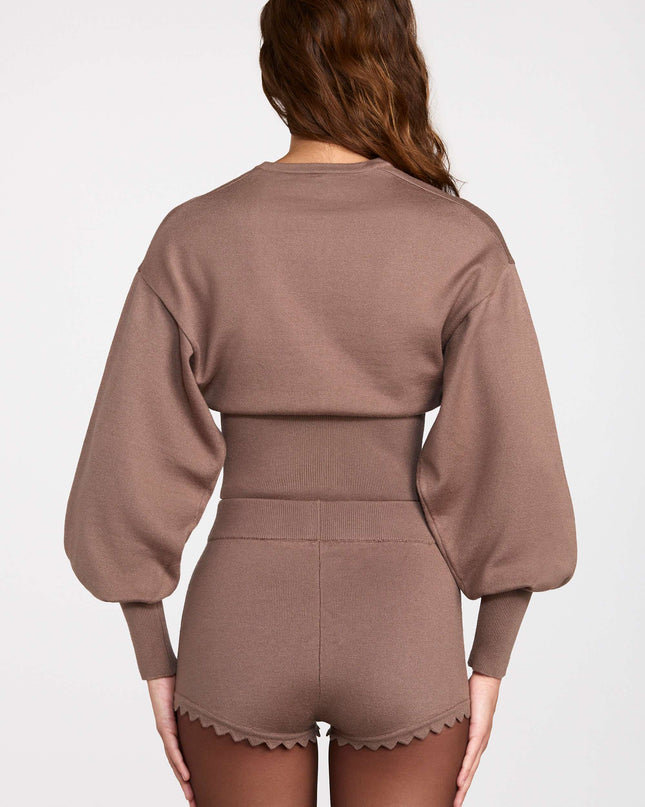 Mocha Knit Long-Sleeve Cardigan