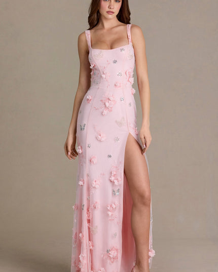 Baby Pink Embellished Corset Gown