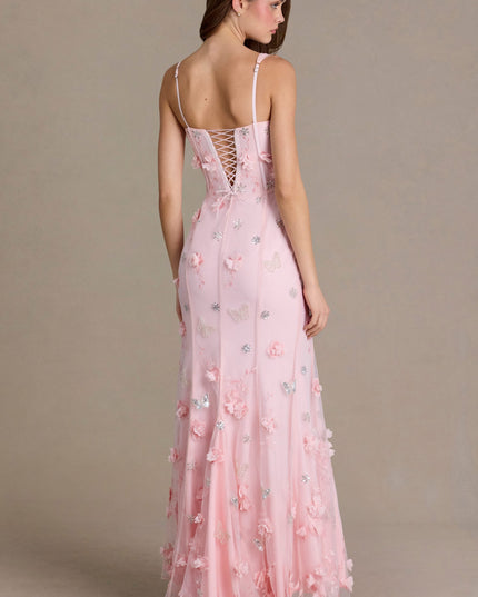 Baby Pink Embellished Corset Gown