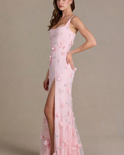 Baby Pink Embellished Corset Gown