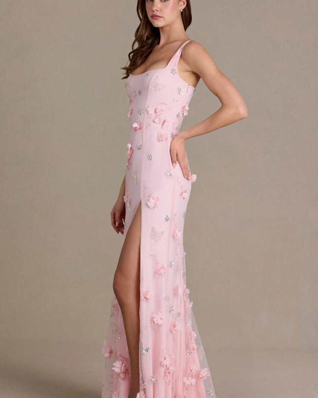 Baby Pink Embellished Corset Gown