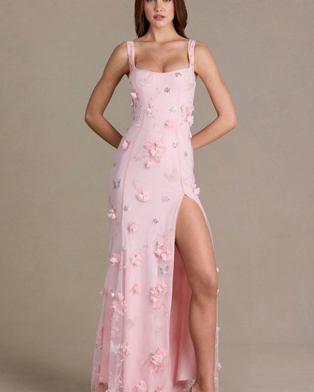 Baby Pink Embellished Corset Gown