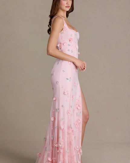 Baby Pink Embellished Corset Gown