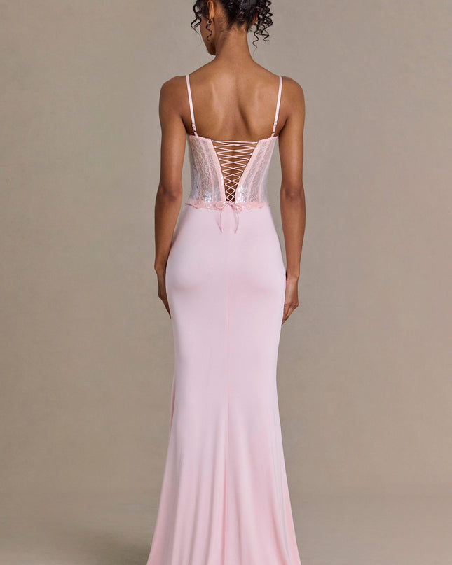Blossom Embellished Lace Corset Gown