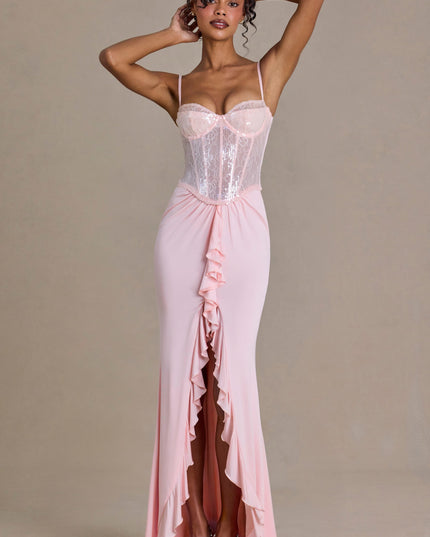 Blossom Embellished Lace Corset Gown