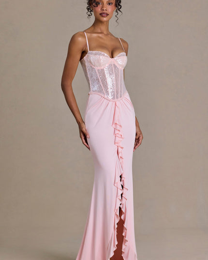 Blossom Embellished Lace Corset Gown