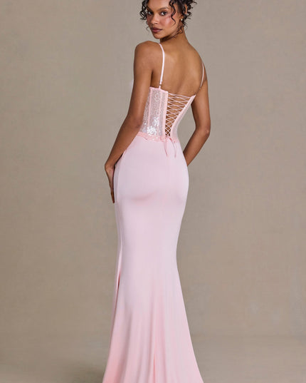 Blossom Embellished Lace Corset Gown