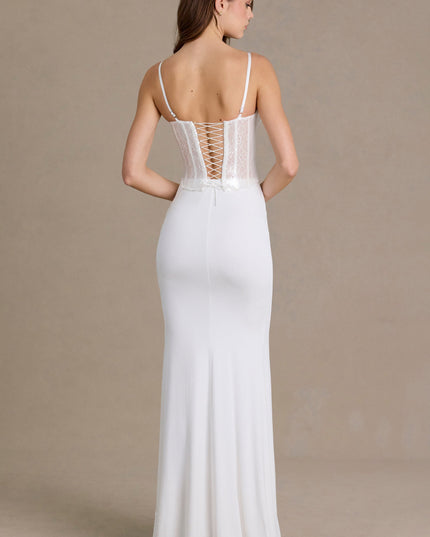 Snow Embellished Lace Corset Gown