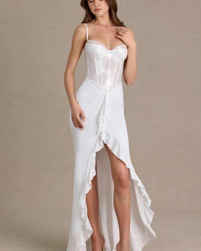 Snow Embellished Lace Corset Gown