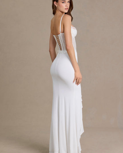 Snow Embellished Lace Corset Gown