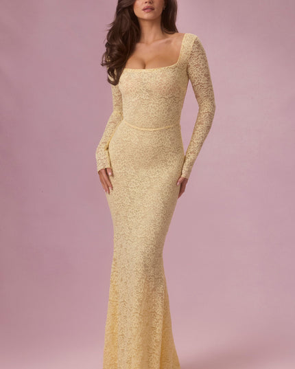 Butter Lace Long-Sleeve Maxi Dress
