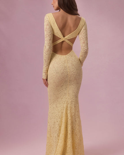 Butter Lace Long-Sleeve Maxi Dress