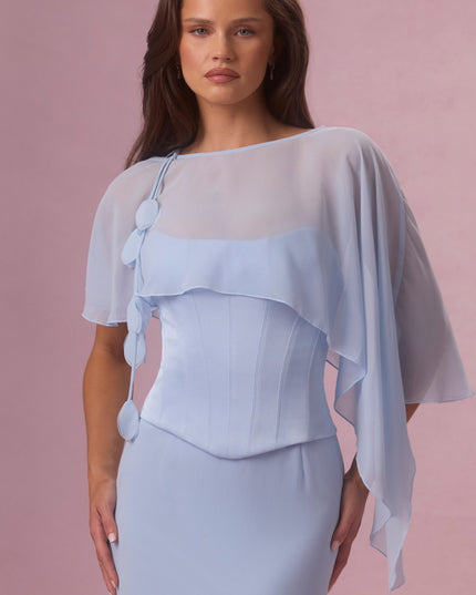 Sky Blue Chiffon Cape