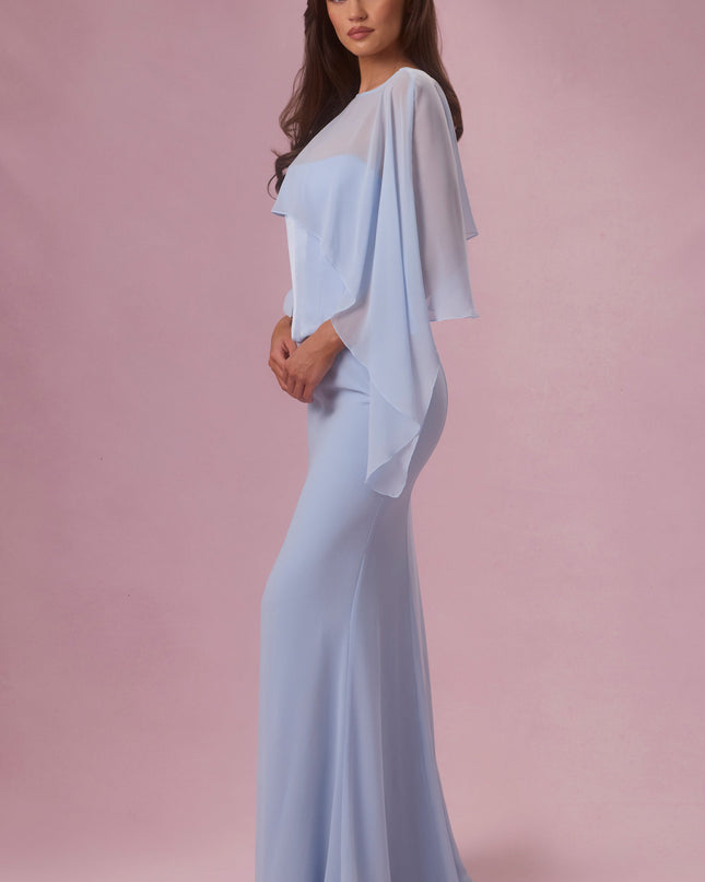 Sky Blue Chiffon Cape