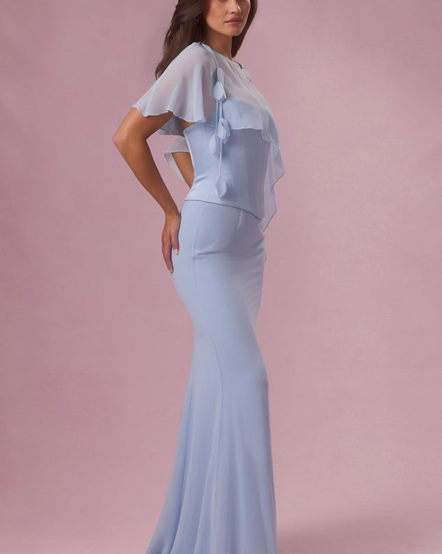 Sky Blue Chiffon Cape