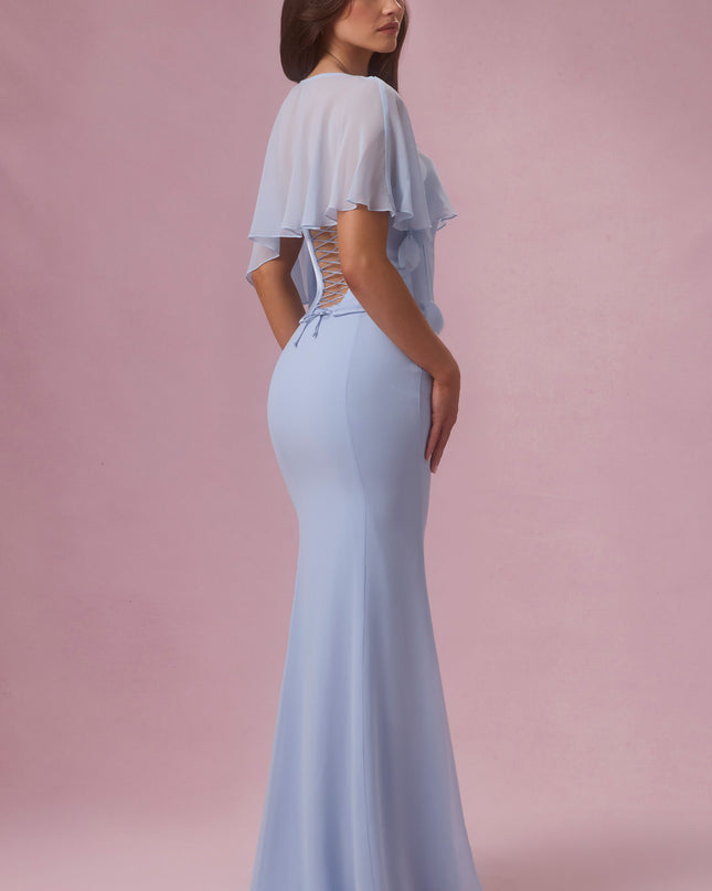 Sky Blue Chiffon Cape